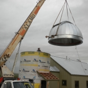 Dome moved into place